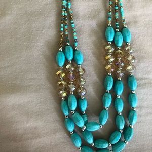 Turquoise and gold necklace**earrings included